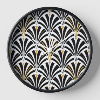 Art Deco waaierpatroon - zwart en wit