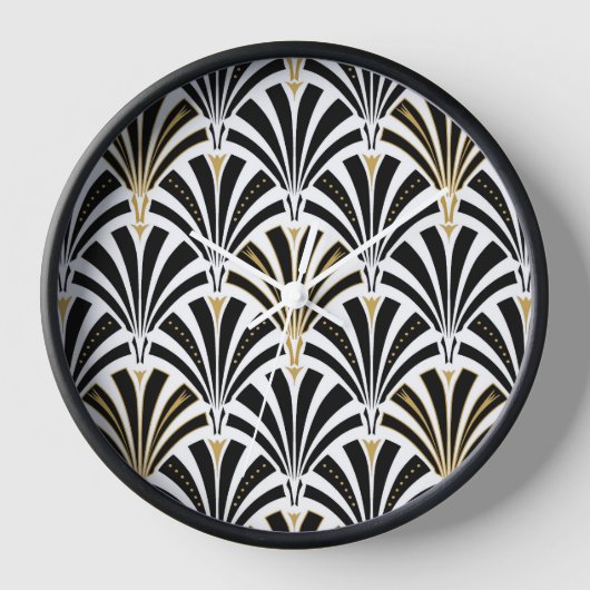 Art Deco waaierpatroon - zwart en wit (Voorkant)