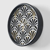 Art Deco waaierpatroon - zwart en wit (Hoek)
