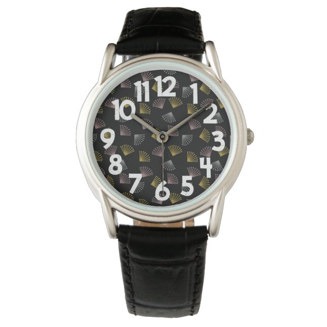 Art Deco Waaiers  Horloge (Voorkant)