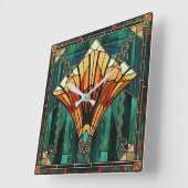 Art Deco Wall Clock Vierkante Klok (Hoek)