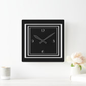 ART DECO WALL CLOCK VIERKANTE KLOK (Huis)