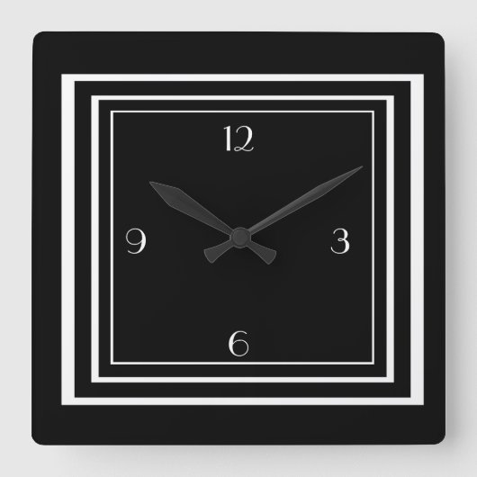 ART DECO WALL CLOCK VIERKANTE KLOK (Voorkant)