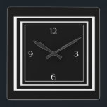 ART DECO WALL CLOCK VIERKANTE KLOK<br><div class="desc">KAN WORDEN GEPERSONALISEERD.</div>