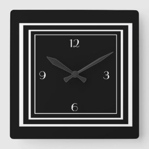 ART DECO WALL CLOCK VIERKANTE KLOK