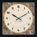 Art Deco Wall Clock Vierkante Klok<br><div class="desc">An understated but stylish look from the 1930's.  What is that red dot at the top used for,  anyway?</div>
