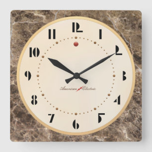 Art Deco Wall Clock Vierkante Klok