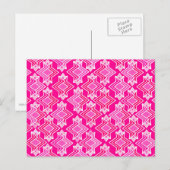 Art Deco Wallpaper Patroon, Fuchsia Pink Briefkaart (Voorkant / Achterkant)