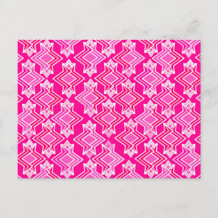 Art Deco Wallpaper Patroon, Fuchsia Pink Briefkaart