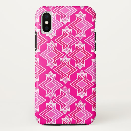 Art Deco Wallpaper Patroon, Fuchsia Pink Case-Mate iPhone Case (Achterkant)