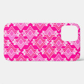Art Deco Wallpaper Patroon, Fuchsia Pink Case-Mate iPhone Case (Achterkant (horizontaal))