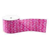 Art Deco Wallpaper Patroon, Fuchsia Pink Grosgrain Lint (Spoel)