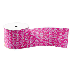 Art Deco Wallpaper Patroon, Fuchsia Pink Grosgrain Lint