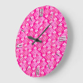 Art Deco Wallpaper Patroon, Fuchsia Pink Grote Klok (Hoek)