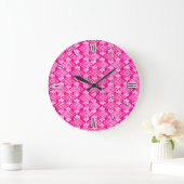 Art Deco Wallpaper Patroon, Fuchsia Pink Grote Klok (Huis)