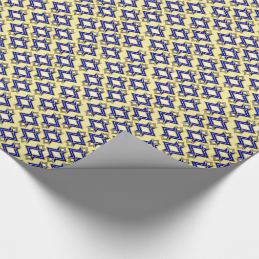 Art Deco Wallpaper Pattern, Beige and Blue Cadeaupapier (Hoek)