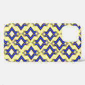 Art Deco Wallpaper Pattern, Beige and Blue Case-Mate iPhone Case (Achterkant (horizontaal))