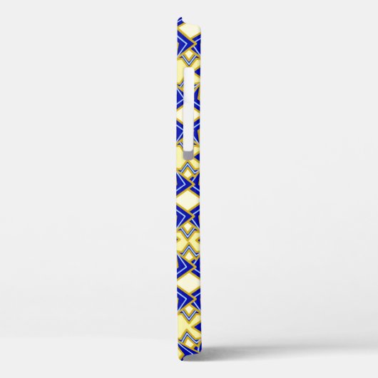 Art Deco Wallpaper Pattern, Beige and Blue Case-Mate iPhone Case (Achterkant / Links)