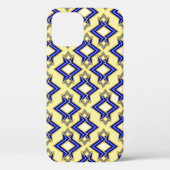 Art Deco Wallpaper Pattern, Beige and Blue Case-Mate iPhone Case (Achterkant)