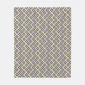 Art Deco Wallpaper Pattern, Beige and Blue Fleece Deken (Voorkant)