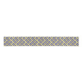 Art Deco Wallpaper Pattern, Beige and Blue Grosgrain Lint (Voorkant)