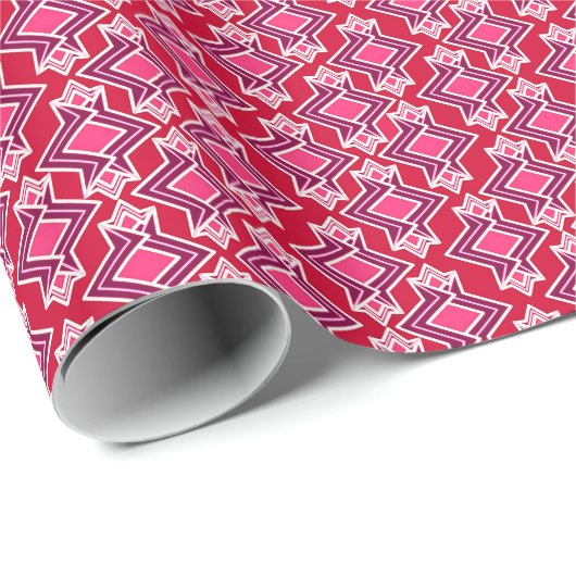 Art Deco Wallpaper Pattern, Bourgogne Cadeaupapier (Rol Hoek)