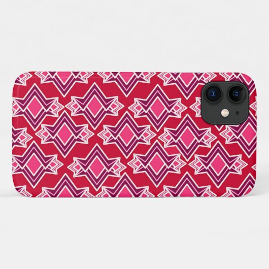 Art Deco Wallpaper Pattern, Bourgogne Case-Mate iPhone Case (Achterkant (horizontaal))
