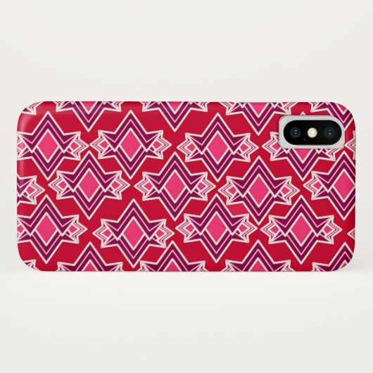 Art Deco Wallpaper Pattern, Bourgogne Case-Mate iPhone Case (Achterkant (horizontaal))