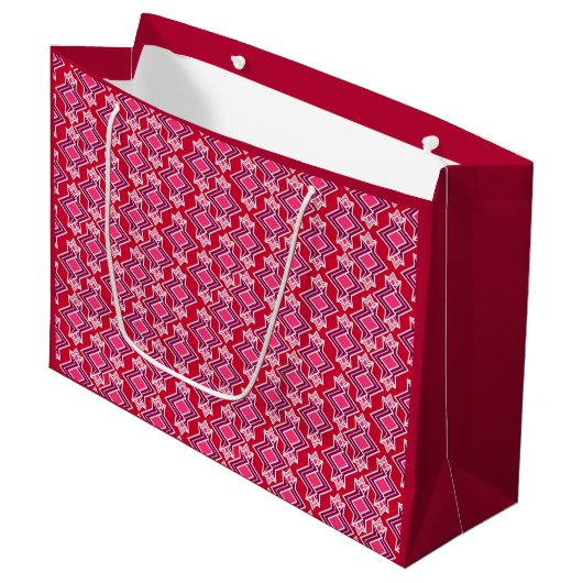 Art Deco Wallpaper Pattern, Bourgogne Groot Cadeauzakje (Voorkant Gekanteld)