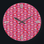 Art Deco Wallpaper Pattern, Bourgogne Grote Klok<br><div class="desc">Kunst Deco geometrisch behang patroon in aubergine paars en diepe fuchsia roze met wit op de achtergrond van een wijn</div>