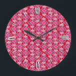 Art Deco Wallpaper Pattern, Bourgogne Grote Klok<br><div class="desc">Kunst Deco geometrisch behang patroon in aubergine paars en diepe fuchsia roze met wit op de achtergrond van een wijn</div>