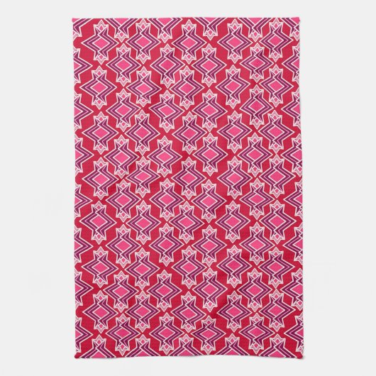 Art Deco Wallpaper Pattern, Bourgogne Theedoek (Verticaal)