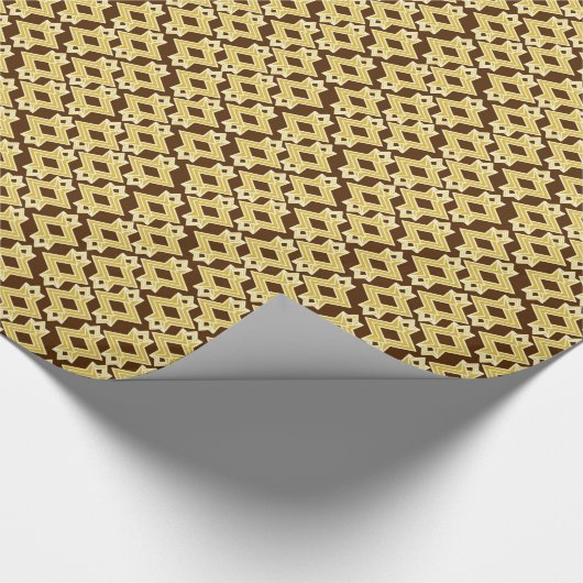 Art Deco Wallpaper Pattern, Brown and Gold Cadeaupapier (Hoek)