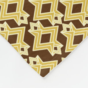 Art Deco Wallpaper Pattern, Brown and Gold Fleece Deken