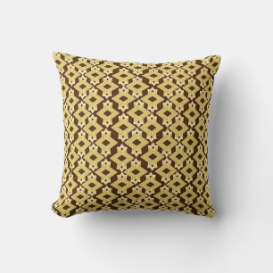 Art Deco Wallpaper Pattern, Brown and Gold Kussen