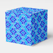 Art Deco Wallpaper Pattern, Cerulean Blue Bedankdoosjes (Voorkant Zijde)