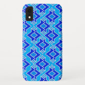 Art Deco Wallpaper Pattern, Cerulean Blue Case-Mate iPhone Case (Achterkant)