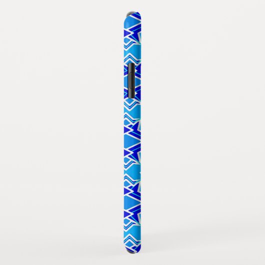 Art Deco Wallpaper Pattern, Cerulean Blue Case-Mate iPhone Case (Achterkant/rechts)