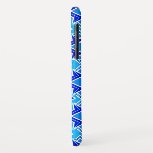 Art Deco Wallpaper Pattern, Cerulean Blue Case-Mate iPhone Case (Achterkant/links)