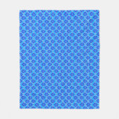 Art Deco Wallpaper Pattern, Cerulean Blue Fleece Deken (Voorkant)