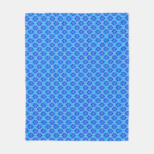 Art Deco Wallpaper Pattern, Cerulean Blue Fleece Deken (Voorkant)