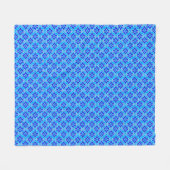 Art Deco Wallpaper Pattern, Cerulean Blue Fleece Deken (Voorkant (Horizontaal))