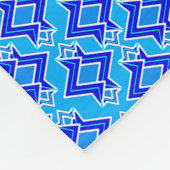 Art Deco Wallpaper Pattern, Cerulean Blue Fleece Deken (Hoek)