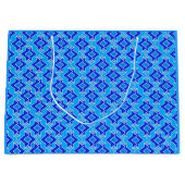Art Deco Wallpaper Pattern, Cerulean Blue Groot Cadeauzakje (Voorkant)