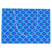 Art Deco Wallpaper Pattern, Cerulean Blue Groot Cadeauzakje (Achterkant)