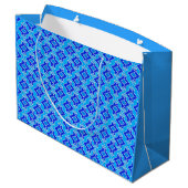 Art Deco Wallpaper Pattern, Cerulean Blue Groot Cadeauzakje (Achterkant Gekanteld)