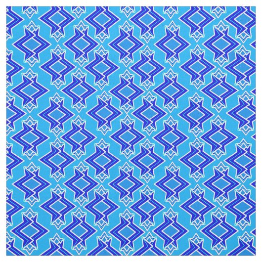 Art Deco Wallpaper Pattern, Cerulean Blue Stof (Swatch)