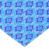 Art Deco Wallpaper Pattern, Cerulean Blue Tafelkleed (Gekanteld)
