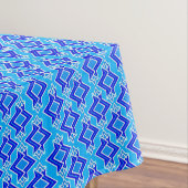 Art Deco Wallpaper Pattern, Cerulean Blue Tafelkleed (Voorbeeld)