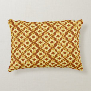 Art Deco Wallpaper Pattern, Golden Brown Accent Kussen